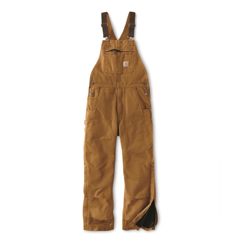 CARHARTT DUCK ZIP-TO-THIGH BIB OVERALL/QUILT LINED size 36x34 MEDIUM / LARGE